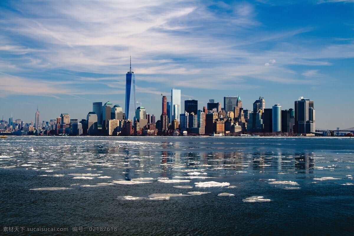 美国摩天大楼 纽约 天际线 纽约城 城市 曼哈顿 美国 全景 摩天大楼