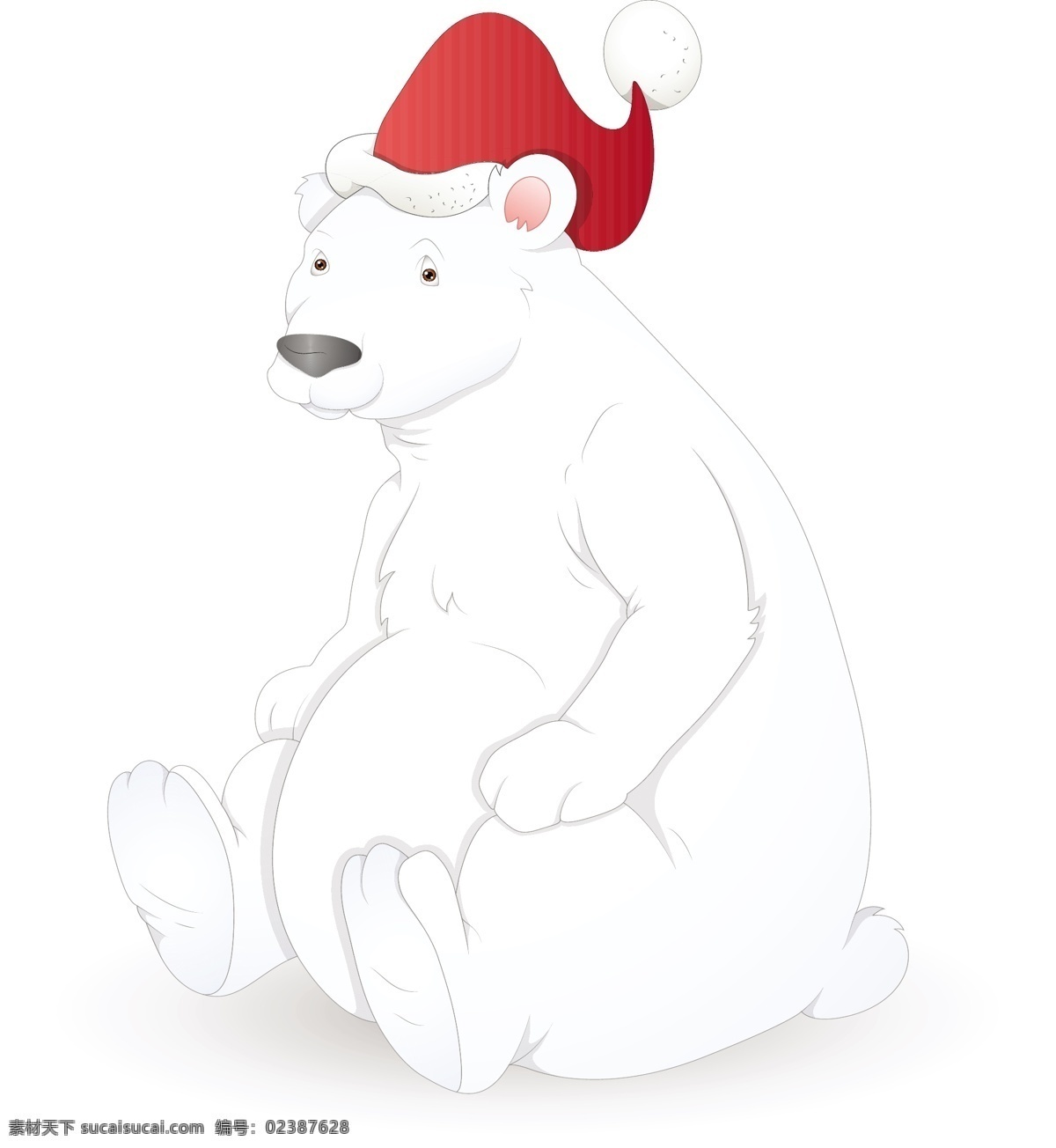 北极熊 圣诞节 矢量 插画 白色