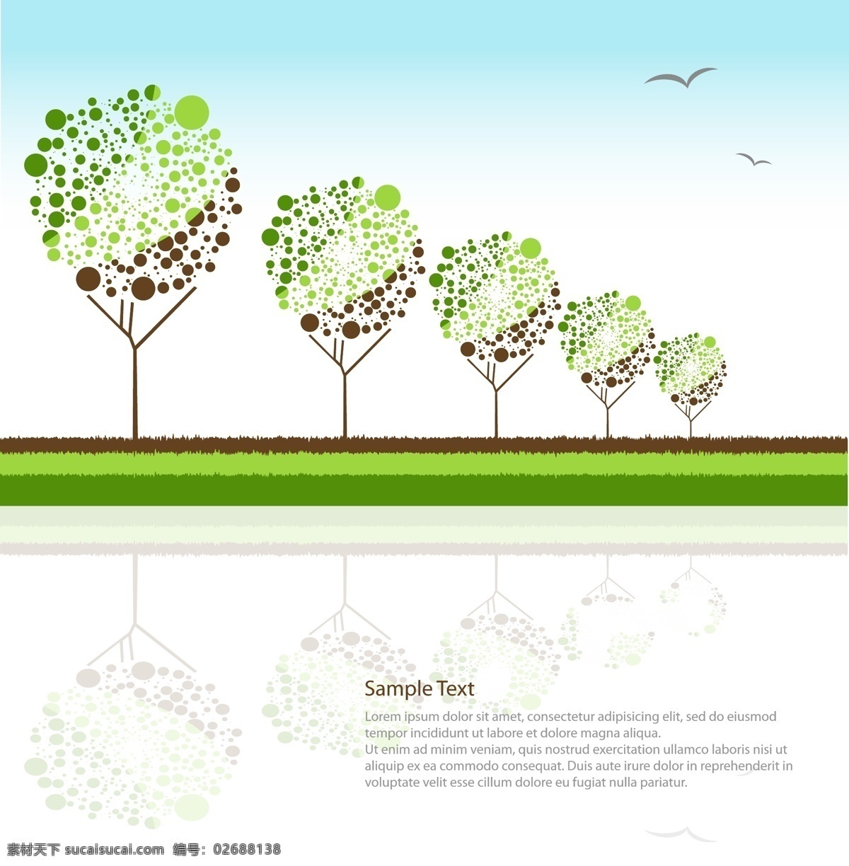 矢量 卡通 树木 版式 版式设计 卡通树木 矢量素材 英文版式 海报 其他海报设计