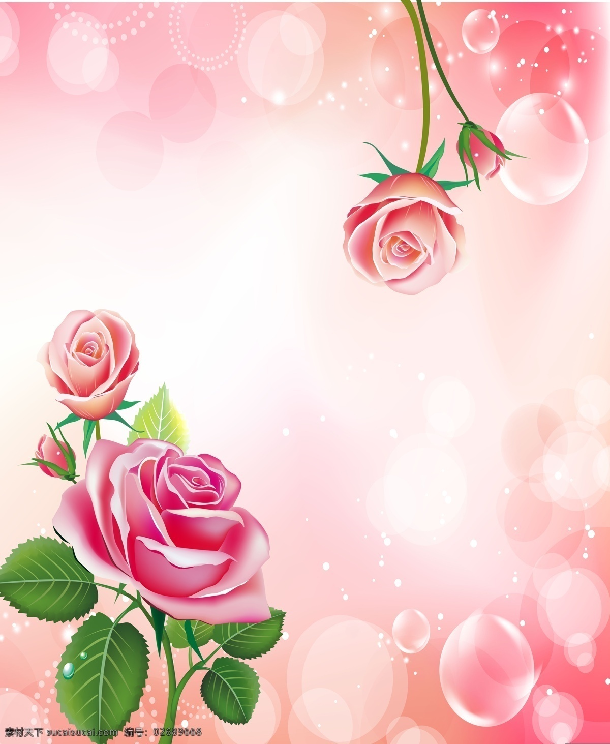 玫瑰 移门 底纹边框 粉花 花朵 玫瑰移门 泡泡 设计图库 对角花 移门图案 装饰素材