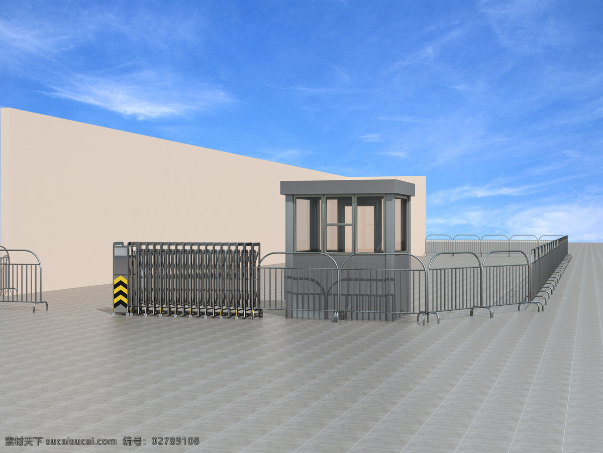 幼儿园 围栏 模板 效果图 亭子 3d 幼儿园围栏 保安亭