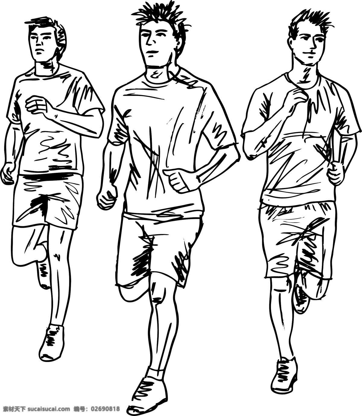 男子 马拉松 运动员 矢量 插画 草图 矢量图 日常生活
