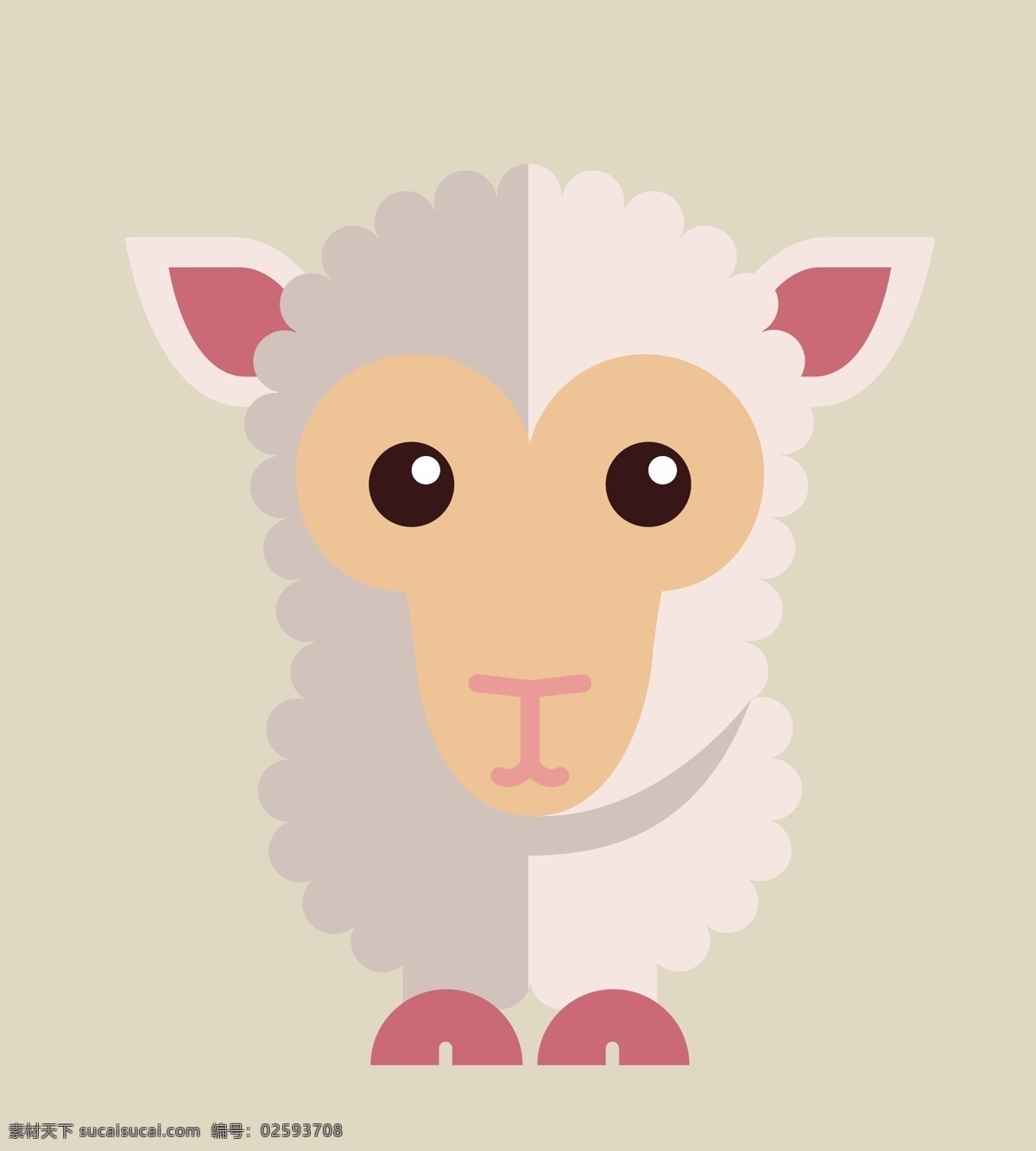 卡通 绵羊 羊 可爱 的卡 通 动物 矢量 模板下载