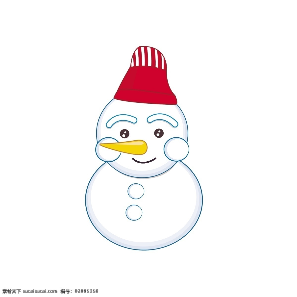 可爱 风 冬天 喜庆 雪人 商用 元素 下雪 堆雪人 红帽子