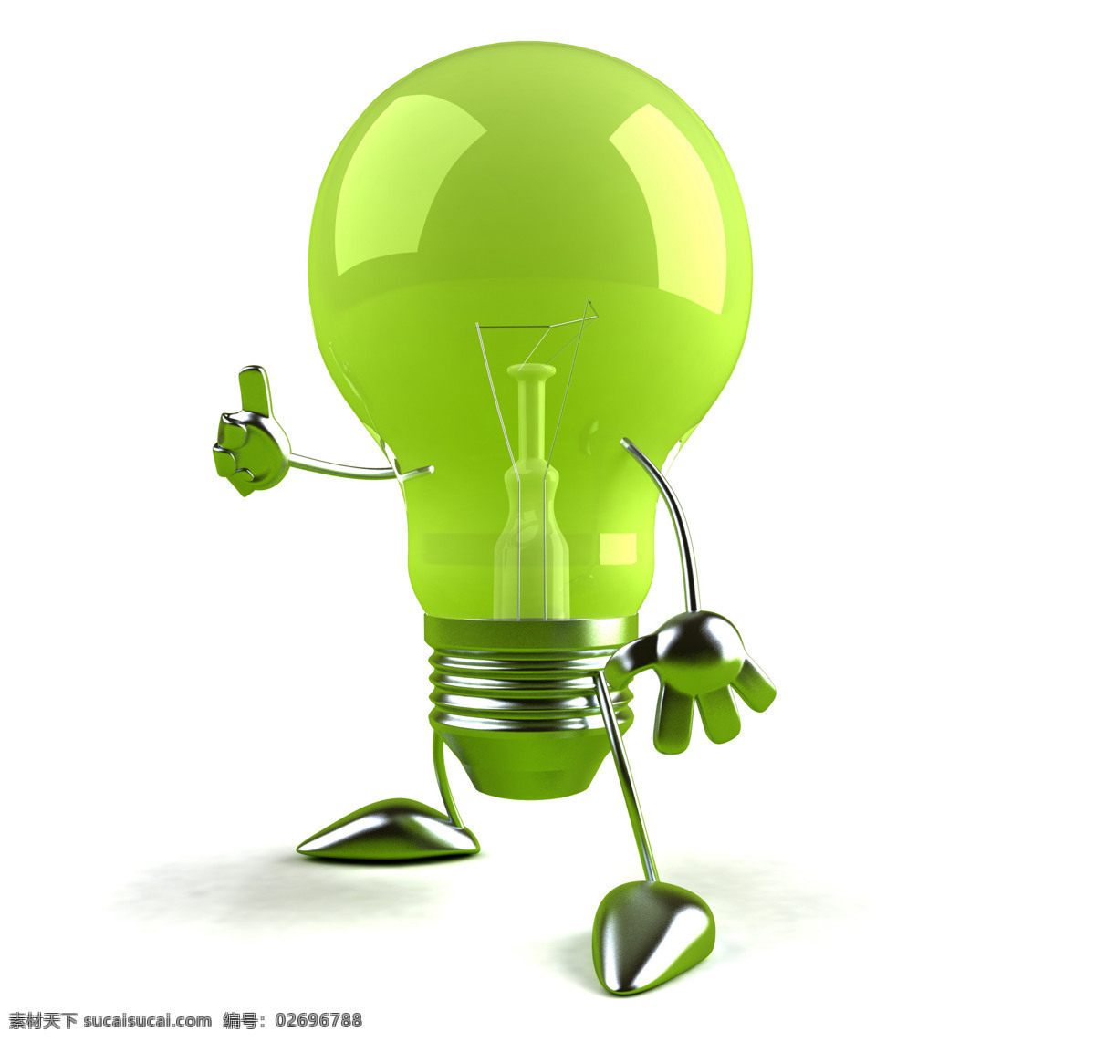 绿色 灯泡 小子 卡通 环保 精品图片 实用图片 精美图片 印刷适用 高清图片 创意图片 3d设计 设计图库