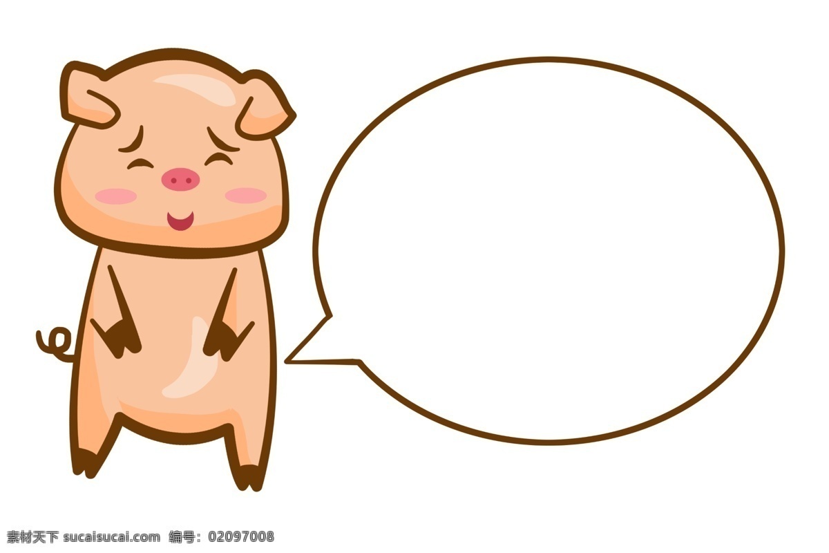 手绘 鬼脸 小 猪 对话框 手绘小猪 猪猪 插画 插图 对话框插图 鬼脸小猪 手绘对话框
