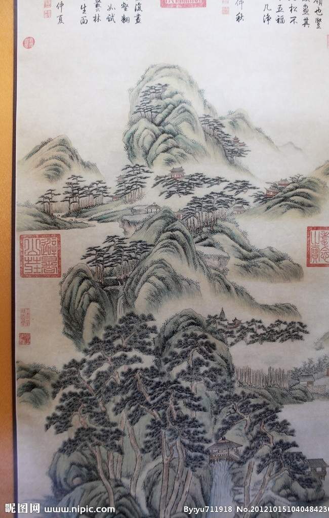 山水画 古画 国画 山水 水墨 明见 古董 字画 清代 皇家 承德避暑山庄 博物馆 美术绘画 文化艺术