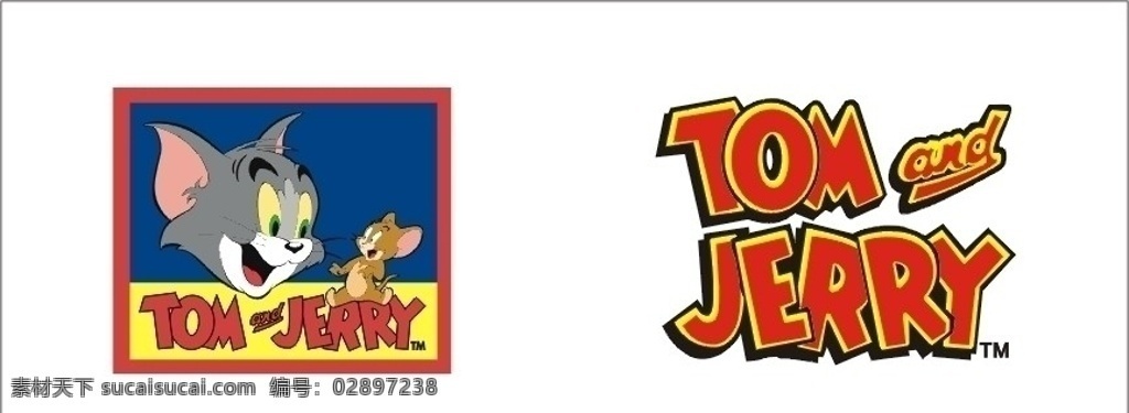 猫和老鼠 猫 老鼠 tom jerry 英文 红色 动漫 卡通 黄色 蓝色 艺术字体 矢量人物 其他人物 矢量图库 矢量