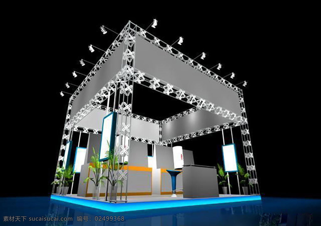 创新展厅模型 3d模型 max 展览模型 展厅设计 单体模型 创新展厅 黑色