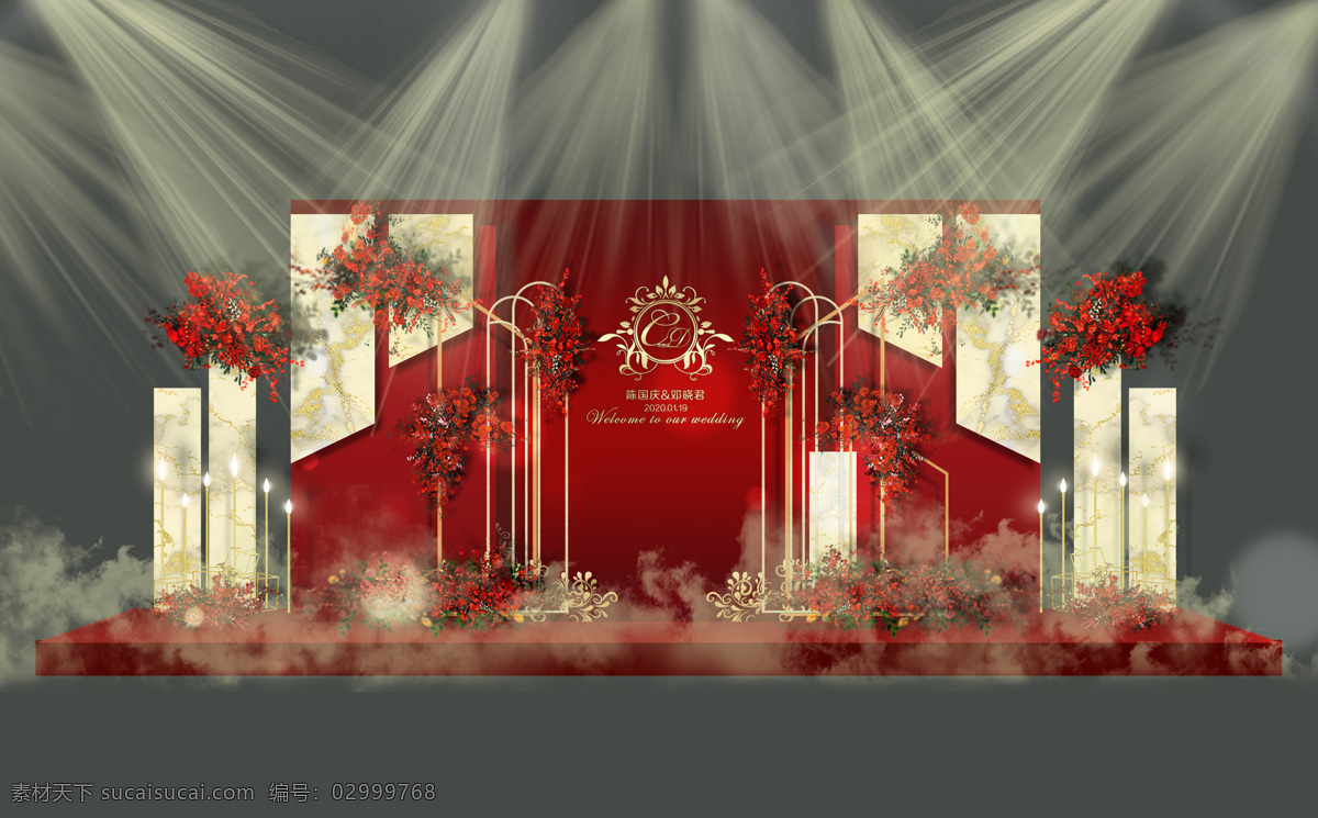 红金色婚礼 红 金 高端金 欧式红 文化艺术 节日庆祝