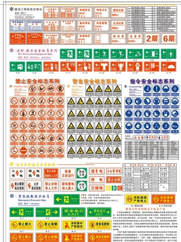 全套安全标识 全套 整套 标识 标志 安全 禁止 警告 提示