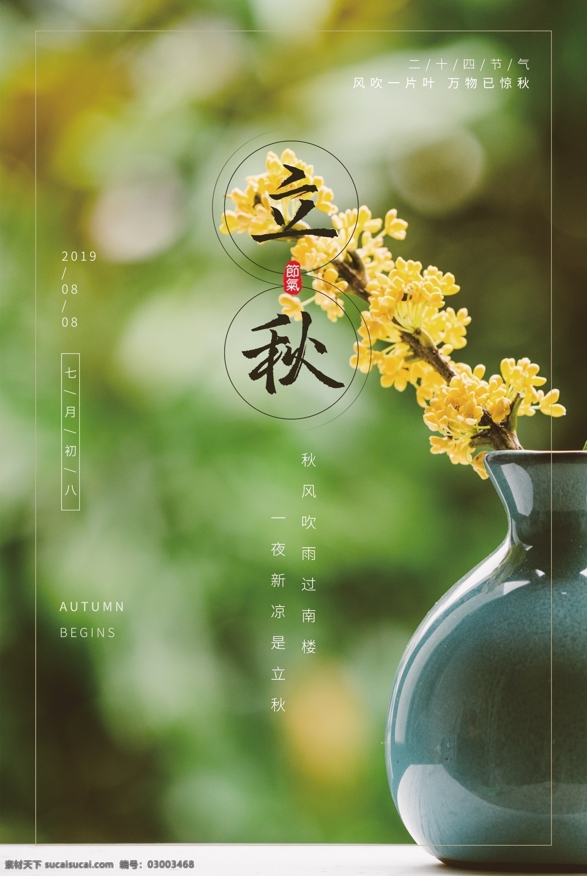 立秋 桂花 节气 传统 活动 海报 展板