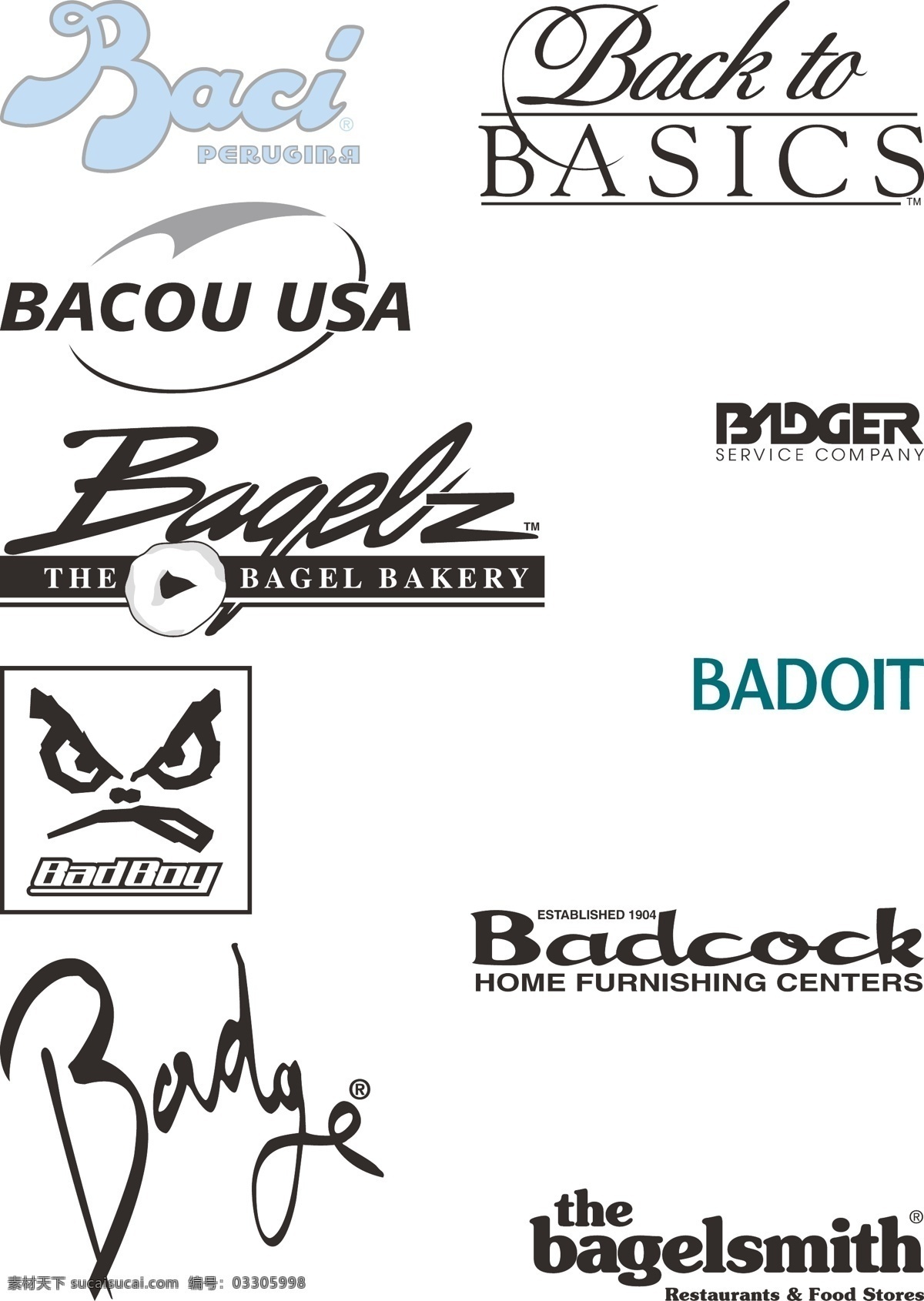 bacbad 开头 logo 标志 bac bad 标识标志图标 企业 矢量图库 白色