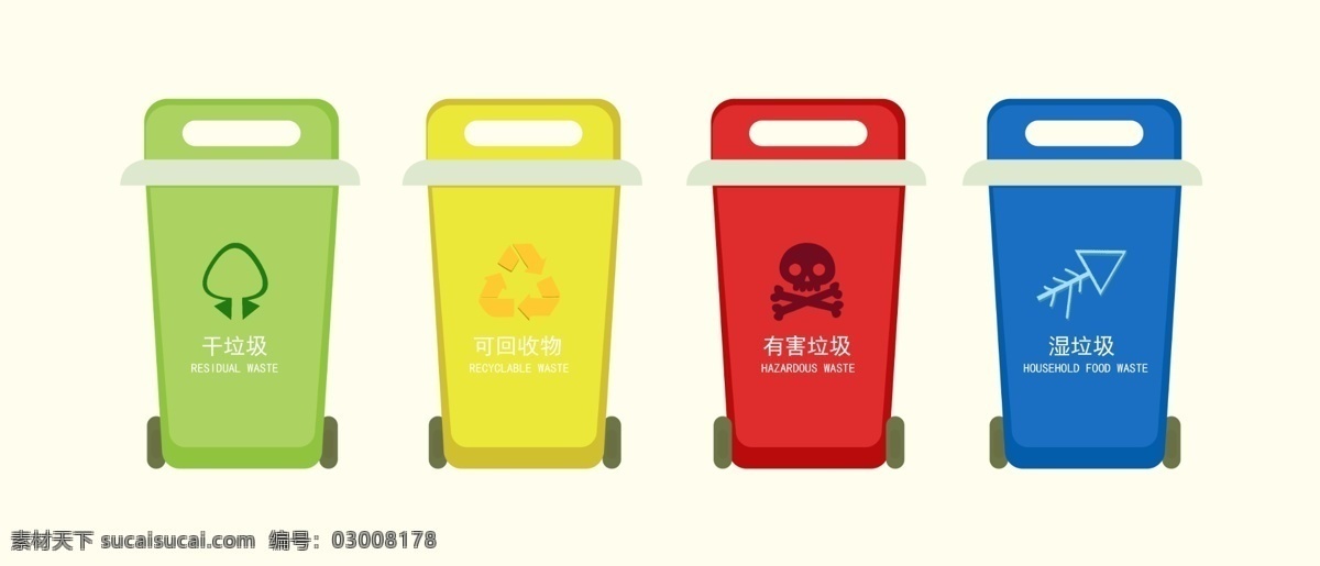 环保 垃圾 分类 手绘 垃圾分类