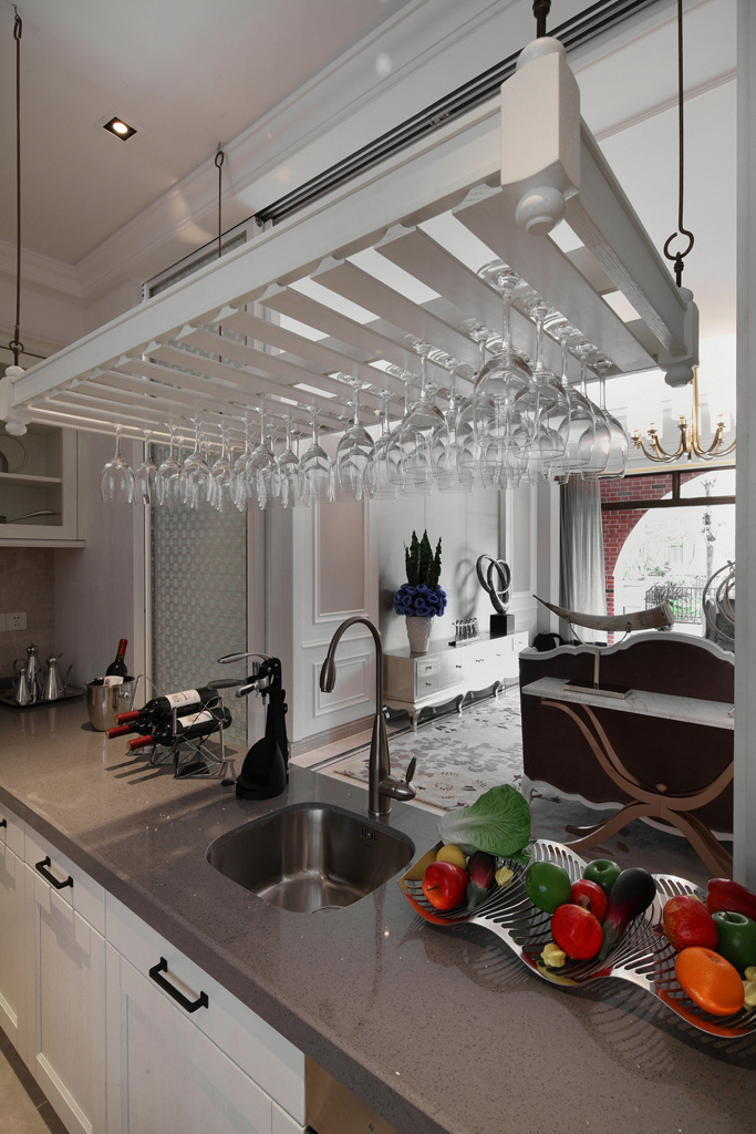 现代 简约 厨房 洗菜池 效果图 室内设计 家装效果图 家居 家具 家装 吊灯
