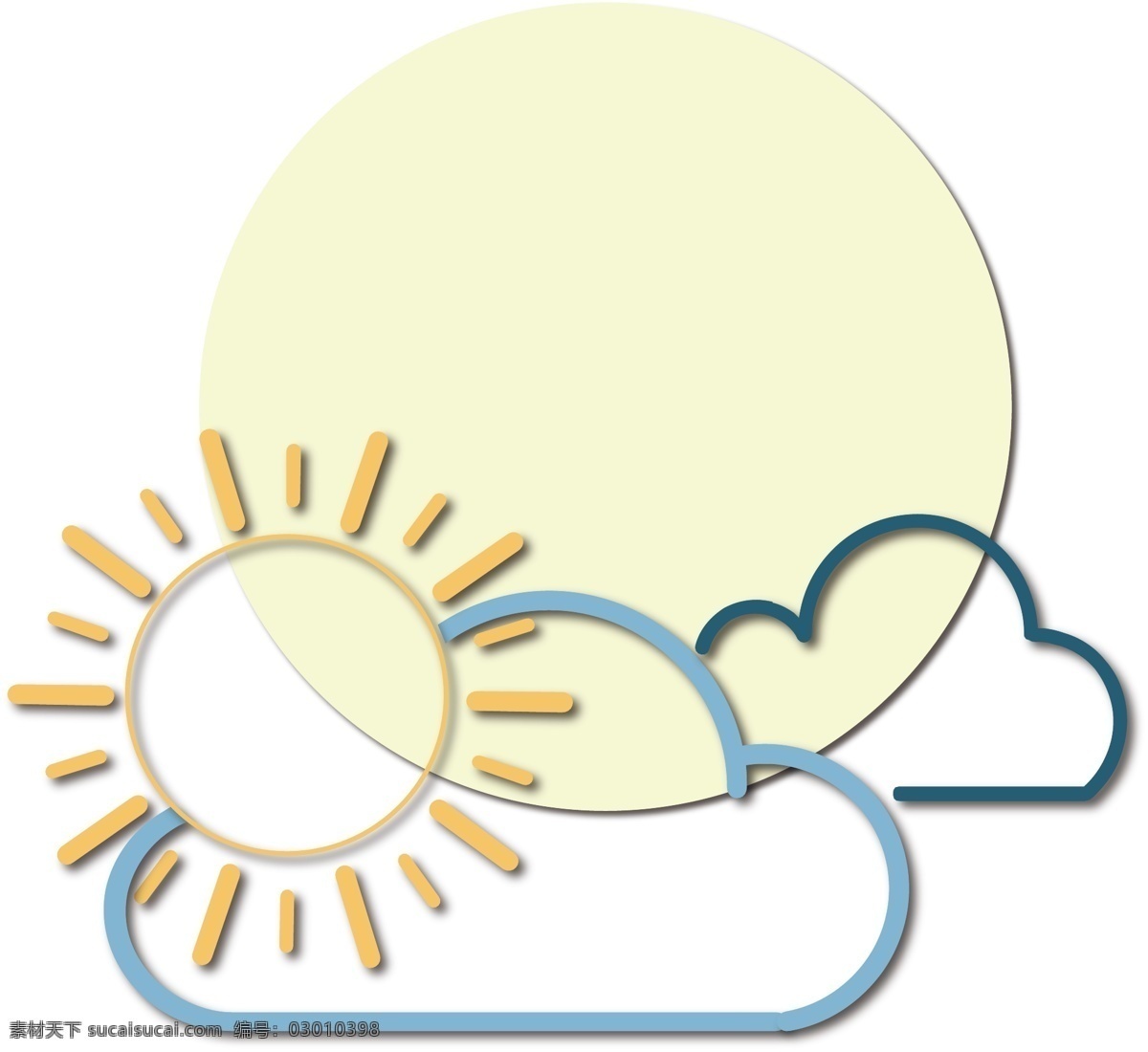 边框 太阳 白云 卡通 简约 可爱 装饰 图案 元素 对话框 文本框 装饰图案 创意 效果