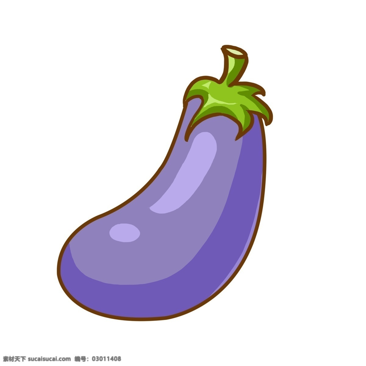一个 紫色 茄子 插画 一个茄子 食材 蔬菜 紫色茄子 长形茄子 绿色 蔬菜茄子插图 炒茄子