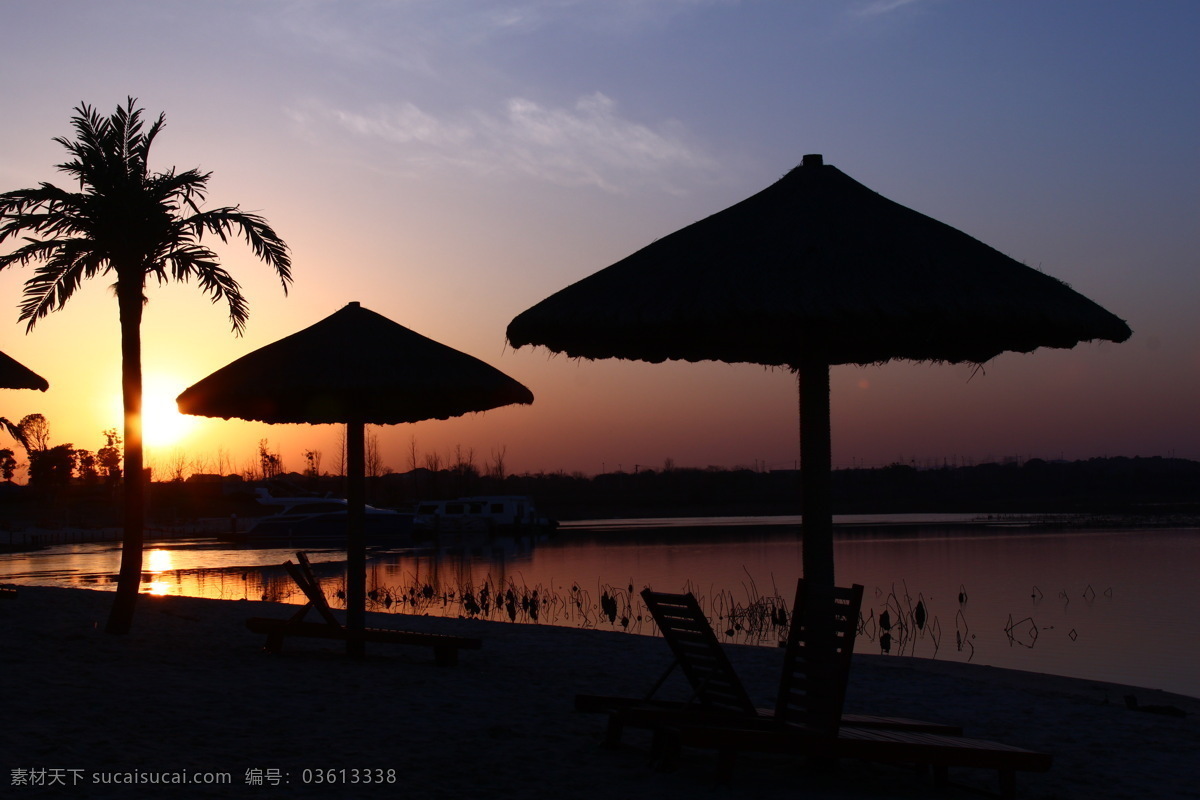 风景免费下载 风景 海滩 剪影 旅游摄影 唯美 夕阳 自然风景 psd源文件