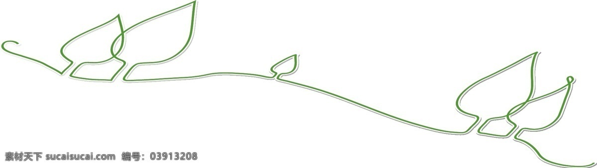 绿色插画 手绘 小树 插画 绿色 线稿 矢量图 其他矢量图