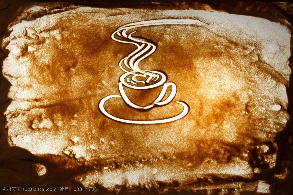 沙画咖啡 沙子 沙画 文化 艺术 绘画 咖啡 文化艺术