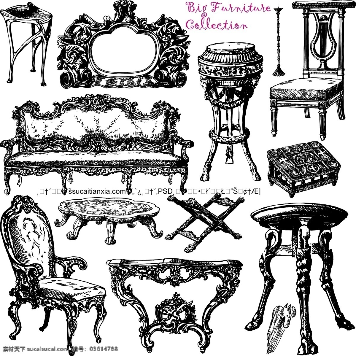 欧式 古典家具 矢量 壁画 茶几 雕塑 吊灯 花瓶 化妆镜 家具 沙发 椅子 椅凳 海报 其他海报设计