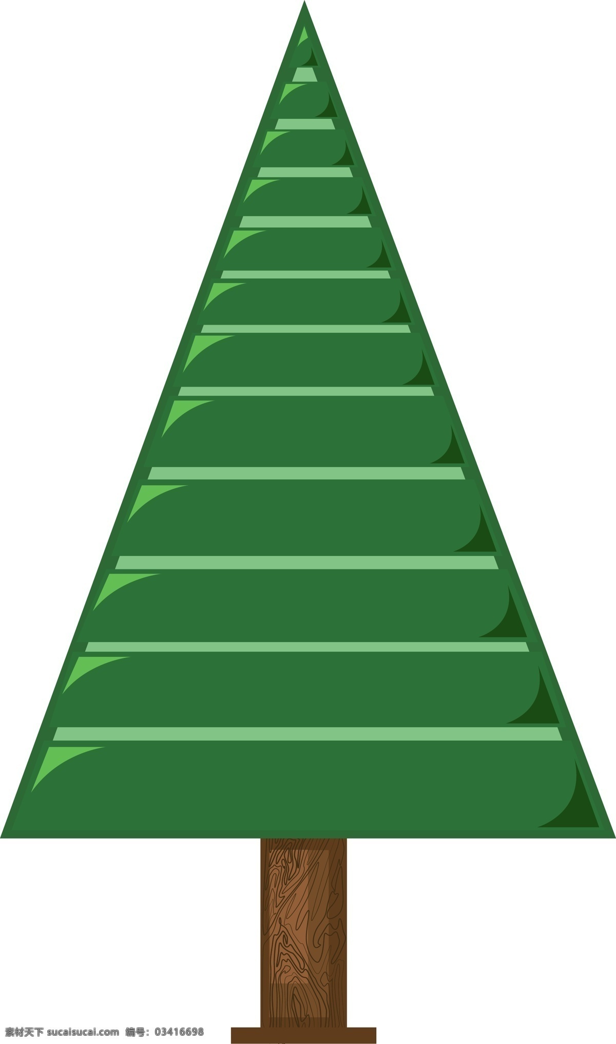卡通 三角形 绿色 树叶 创意树叶 树木 大树 卡通植物插画 植物 三角形树叶 创意植物插画 精美的大树