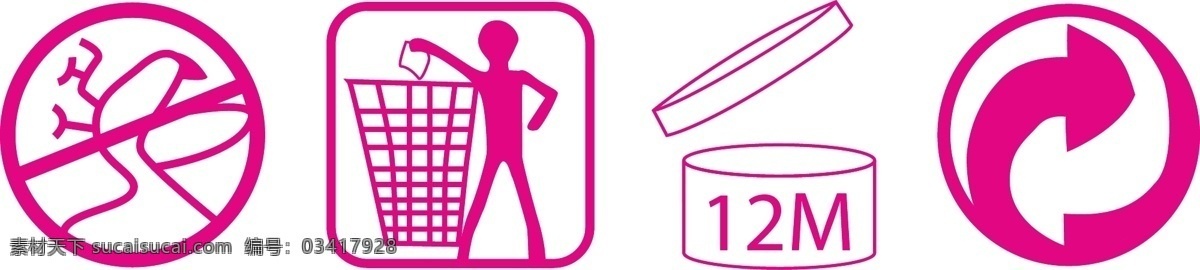 标志 包装设计 可循环标志 垃圾桶标志 标志矢量素材 标志模板下载 非食用标志 开盖标志 欧洲标志 矢量 psd源文件