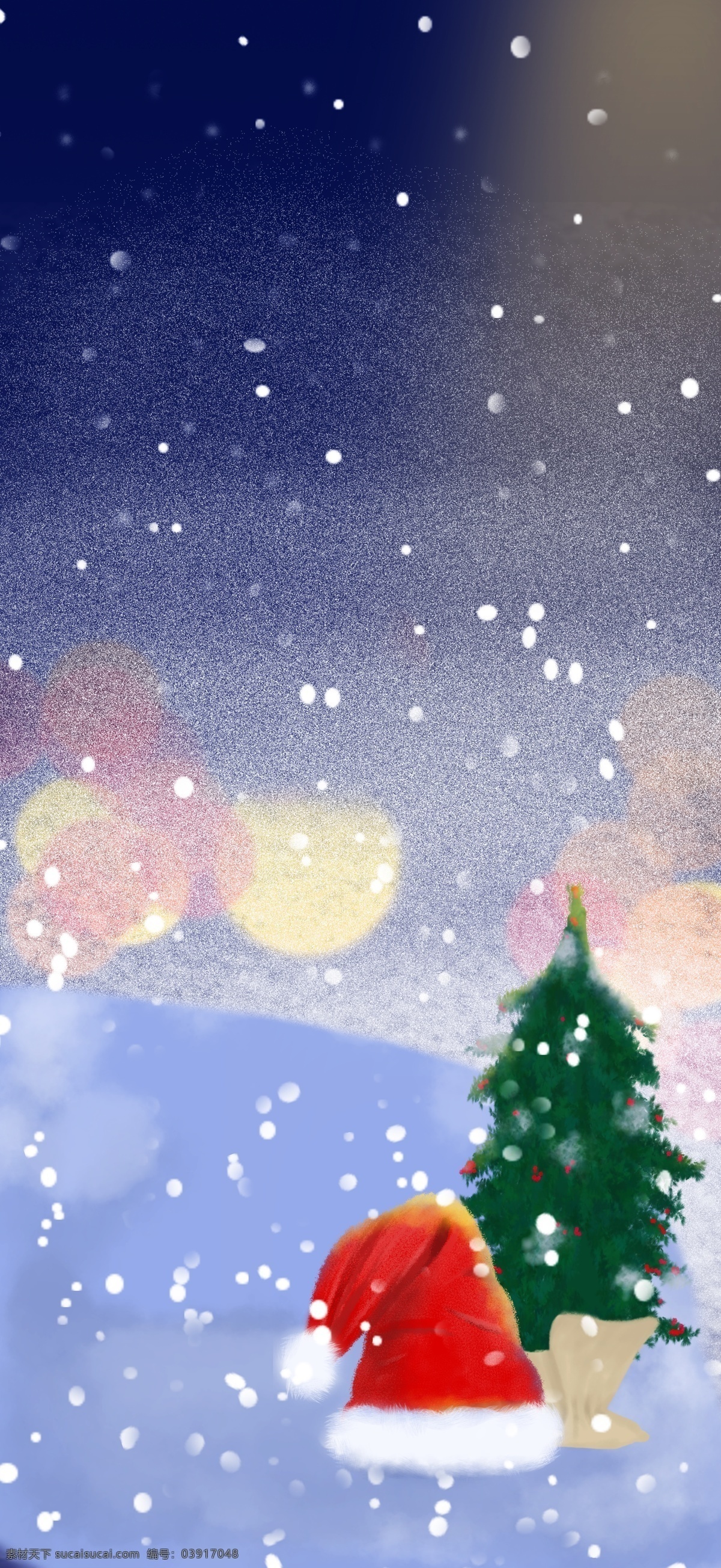 夜晚 夜景 圣诞快乐 背景 雪地 下雪 星空背景 圣诞树 圣诞节 广告背景 圣诞素材 圣诞节促销