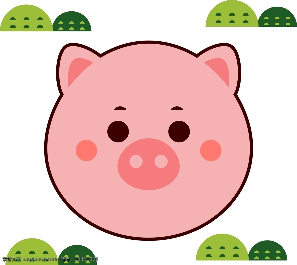 猪 卡通 头像 原创 矢量 创意 可爱 动物 猪猪 猪头