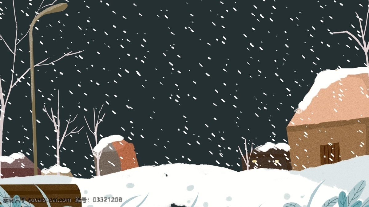卡通 夜晚 下雪 冬季 背景 可爱 雪地 背景素材 卡通背景 冬季背景 冬天背景 广告背景 psd背景 背景展板 手绘背景