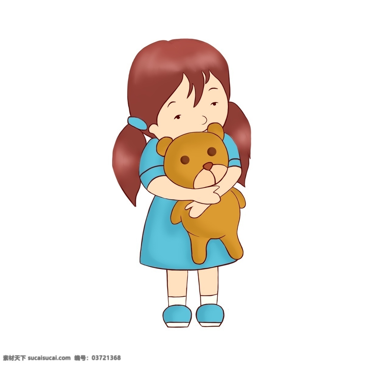 小学生 女孩 熊 娃娃 可爱 玩偶 双马尾 小女孩 妹子