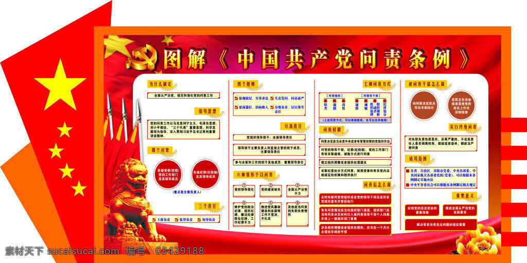 问责条例展板 图解 中国共产党 问 责 条例 问责条例 党建造型