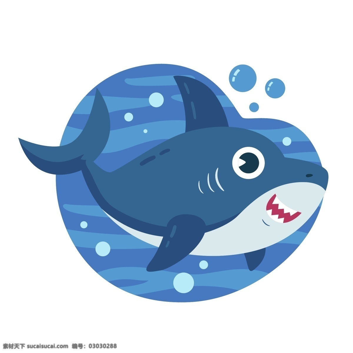鲨鱼图片 鲨鱼 海洋生物 海底世界 手绘 插画 ai矢量