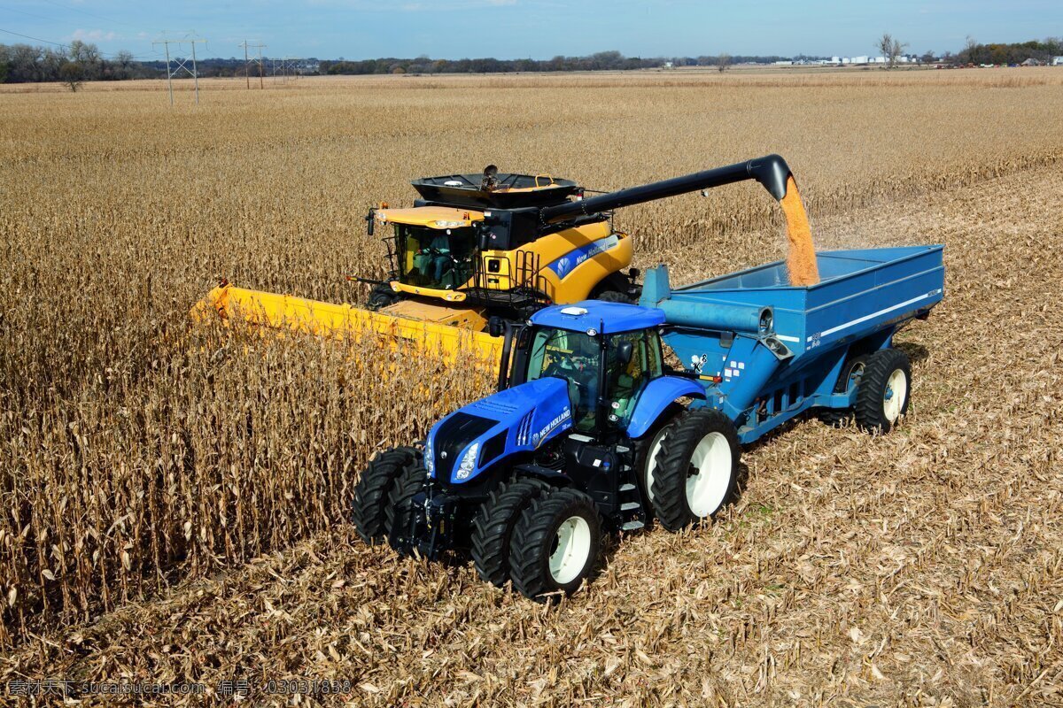 成熟 粮食 麦子 农村 农业 收割机 现代科技 收割 农业工具 农业生产 农业生产工具 矢量图