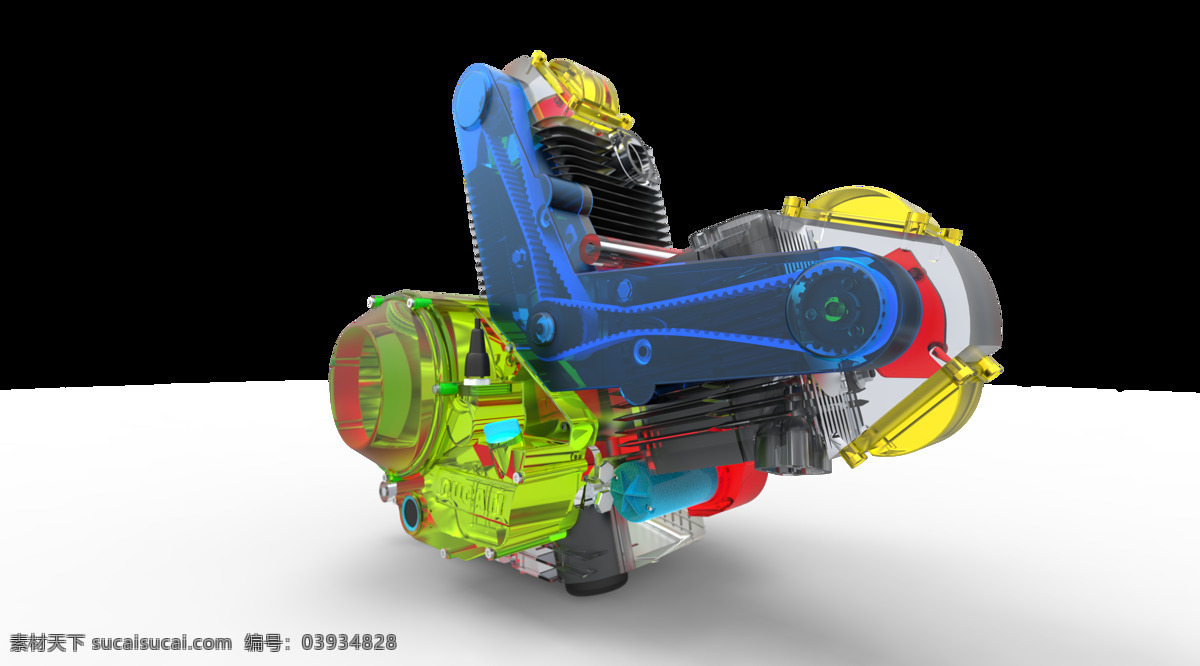 杜卡迪 发动机 keyshotrendering 3d模型素材 其他3d模型