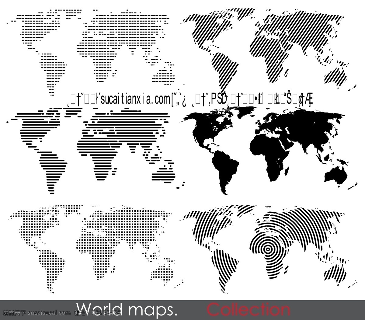 款 世界地图 地图 点阵 线条 矢量图