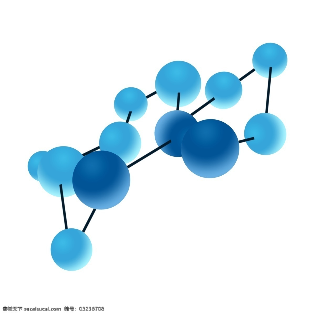 蓝色 化学 分子 结构图 化学反应 实验 化学实验 插画 化学结构图