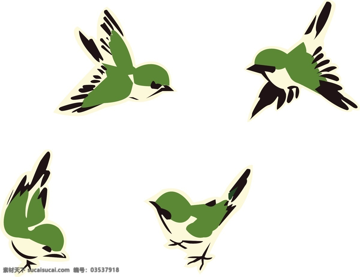 可爱 小鸟 动物 卡通 手绘 矢量图 其他矢量图