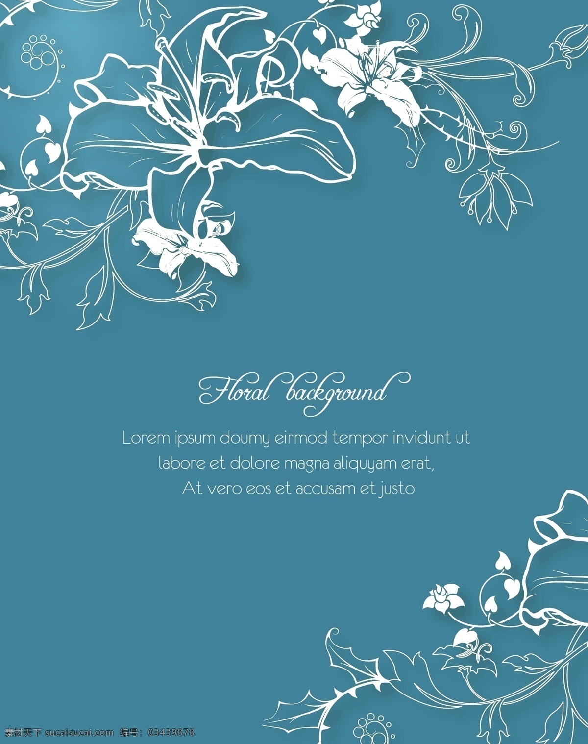 优雅 蓝色 花型 卡片 模板 矢量 白色 蝴蝶图片 花朵 图案 线条 定义 植物 遮荫 矢量图 其他矢量图