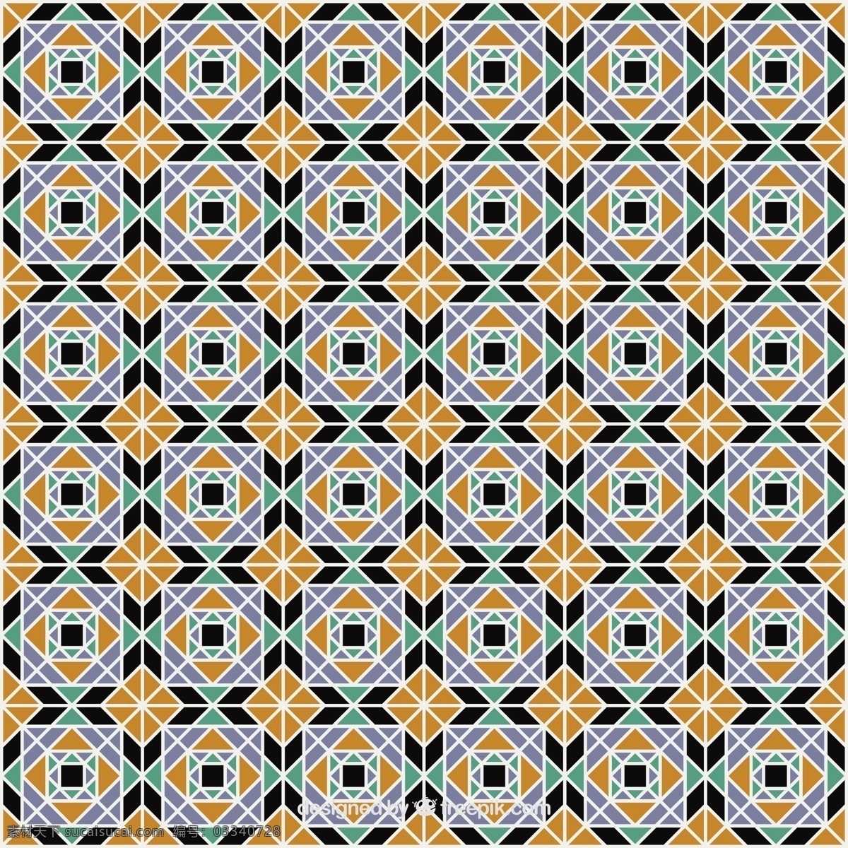 几何瓷砖背景 背景 模式 抽象 几何 形状 装饰 图案 地板 马赛克 无缝 传统的瓷砖
