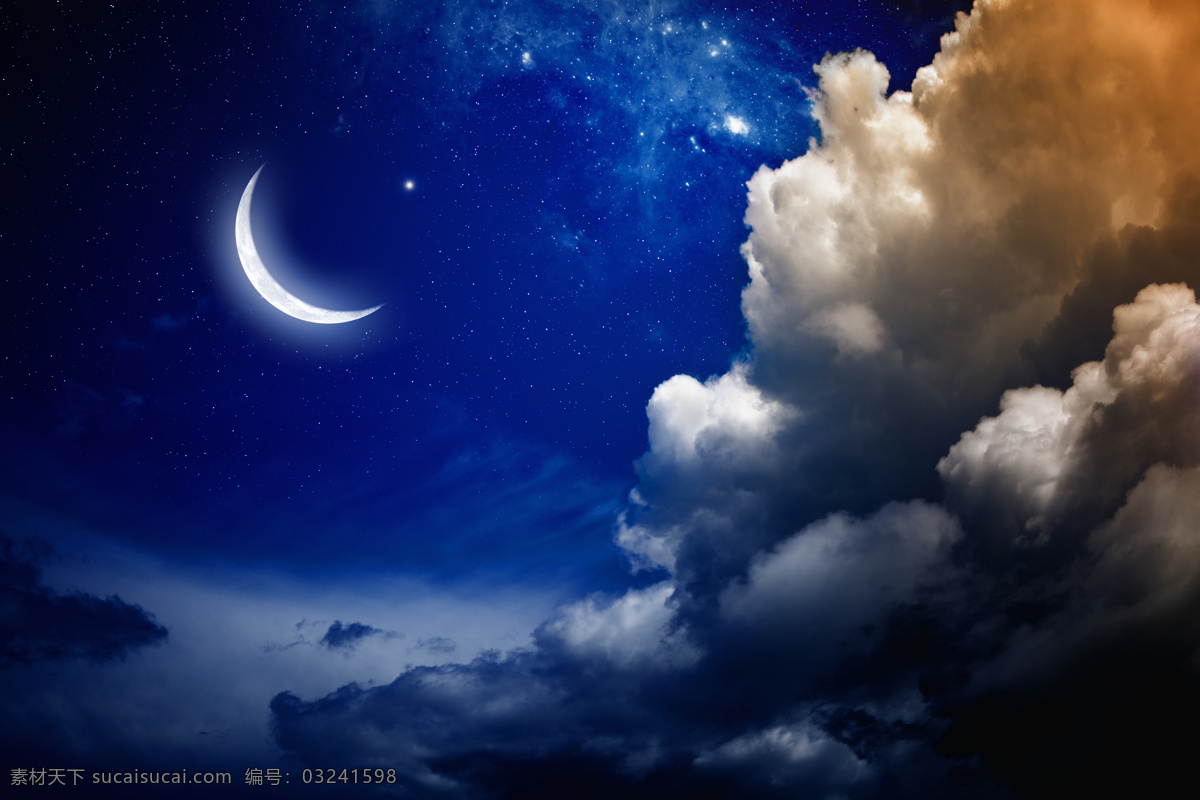 夜空 里 月亮 星星 蓝天 白云 天空 天空背景 美丽蓝天风景 蓝天白云 天空云彩 天空图片 风景图片