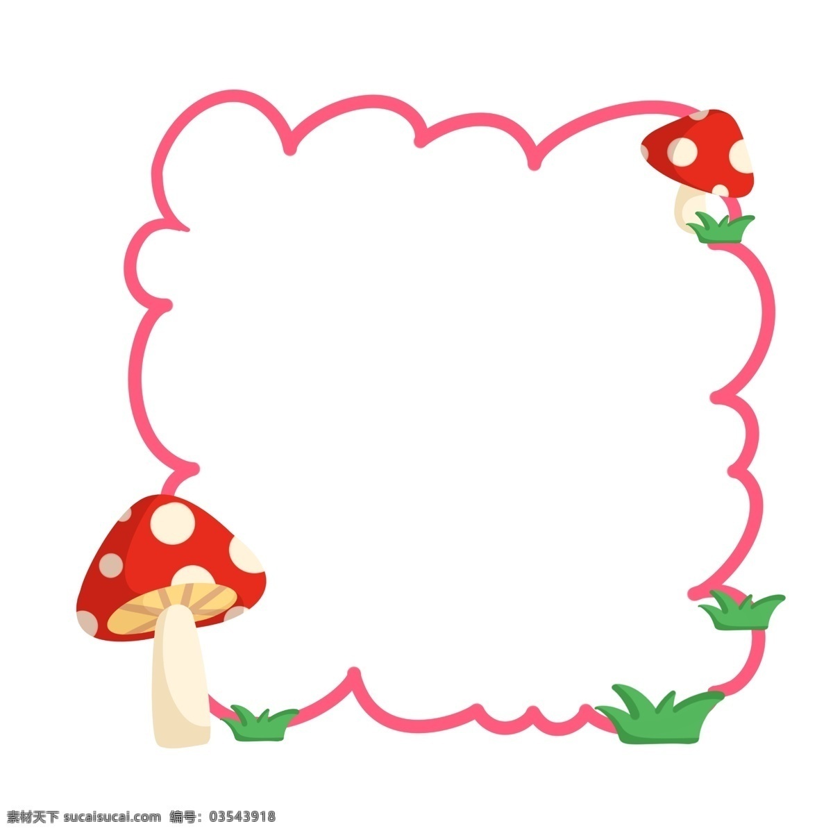 卡通 蘑菇 边框 插画 蘑菇边框 红色蘑菇边框 卡通边框 蘑菇边框插画 红色边框 植物边框 边框插图