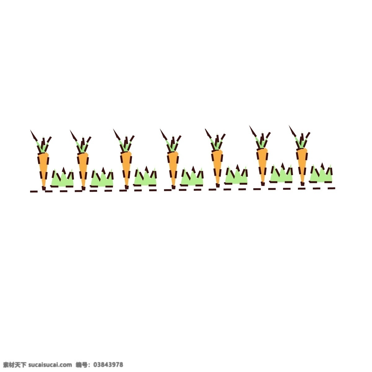 胡萝卜 分割线 手绘 插画 胡萝卜分割线 黄色的分割线 手绘分割线 卡通分割线 分割线装饰 分割线插画