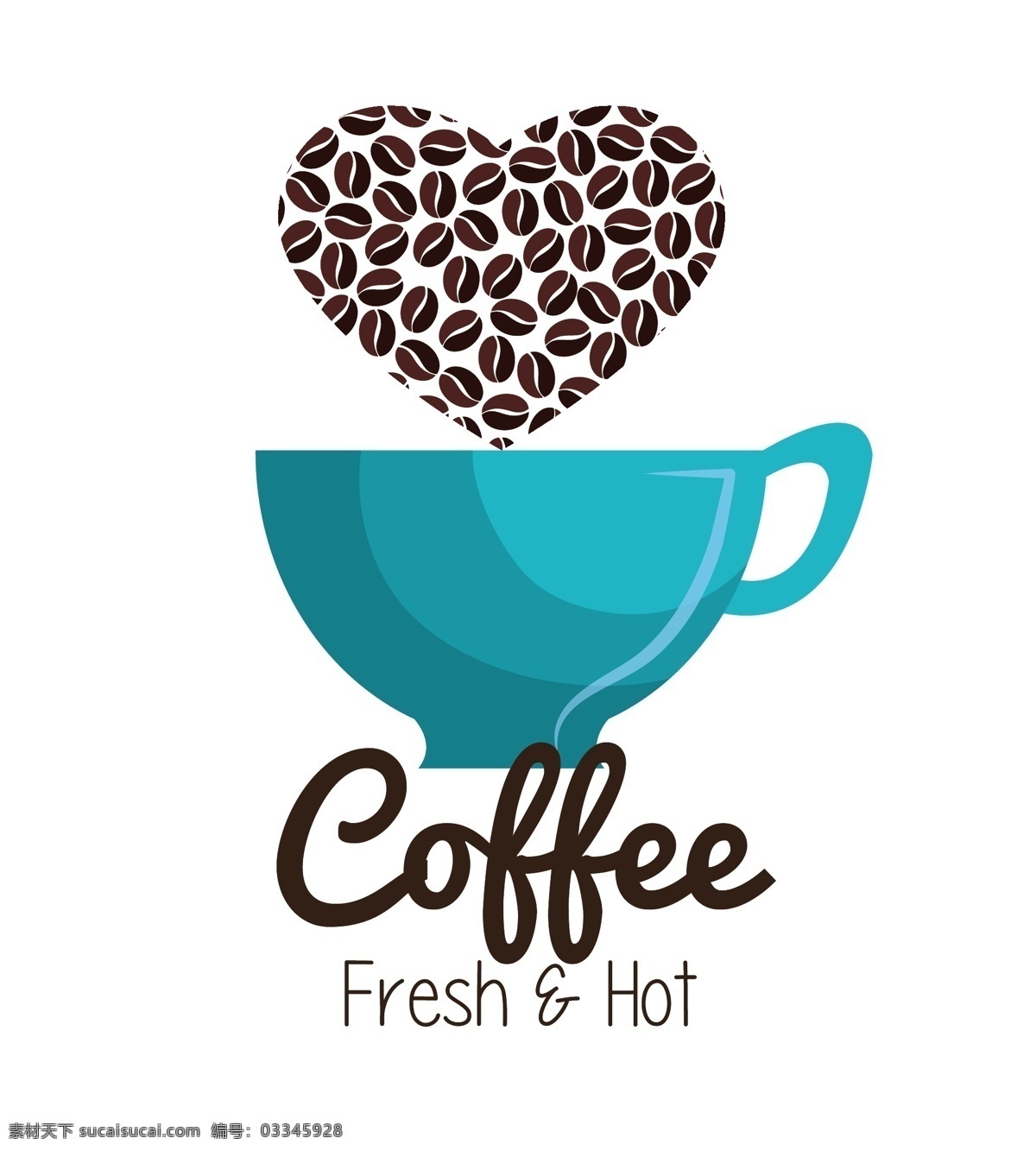 创意 爱心 咖啡 商标设计 logo 杯子 商标 咖啡豆