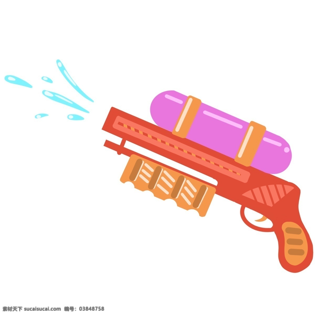 红色 水枪 装饰 插画 红色的水枪 玩具水枪 漂亮的水枪 儿童水枪 水枪装饰 水枪插画 立体水枪