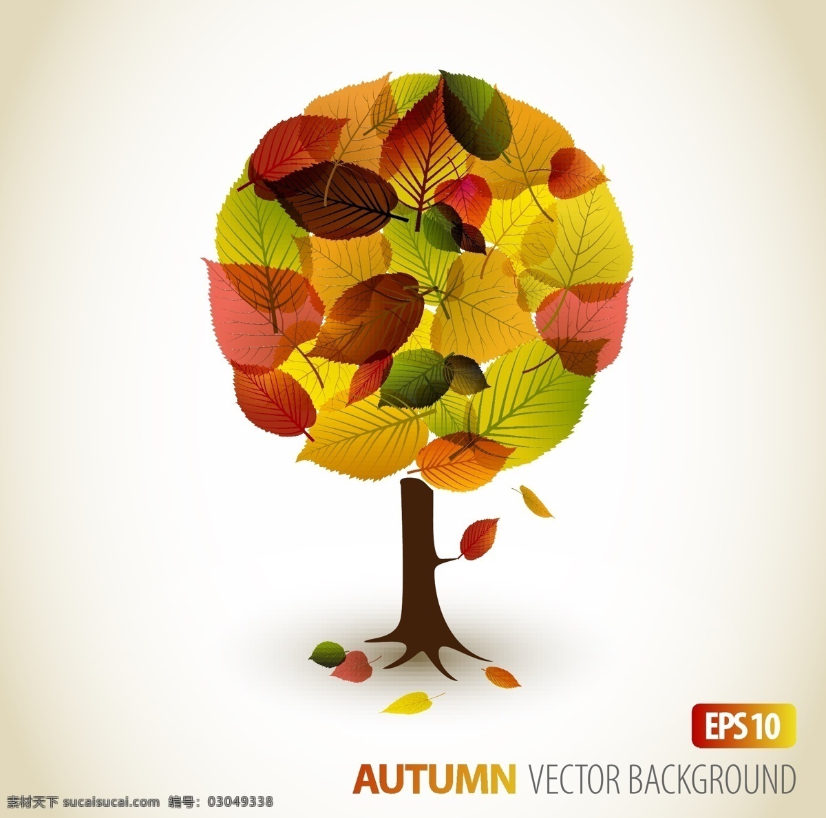 树叶 图形设计 矢量 autumn 大树 落叶 秋天 秋叶 矢量素材 叶子 圆形 矢量图 其他矢量图
