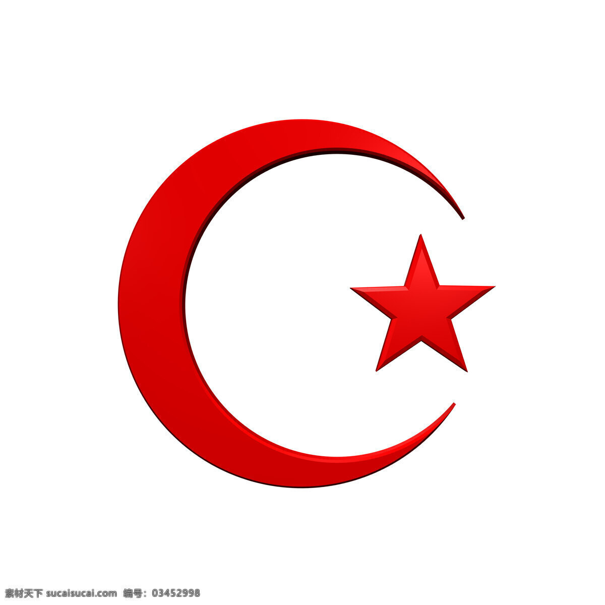 伊斯兰 宗教 标志 孤立 白色 新月