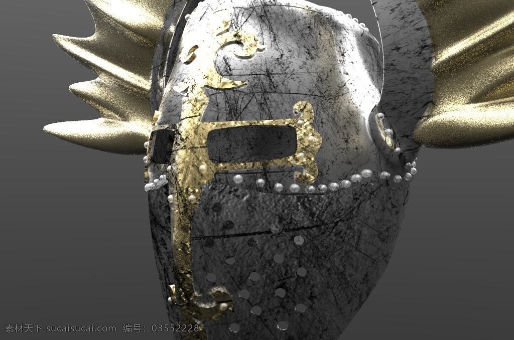 条 顿 骑士 头盔 划痕 金属 条顿骑士团 t样条 3d模型素材 建筑模型