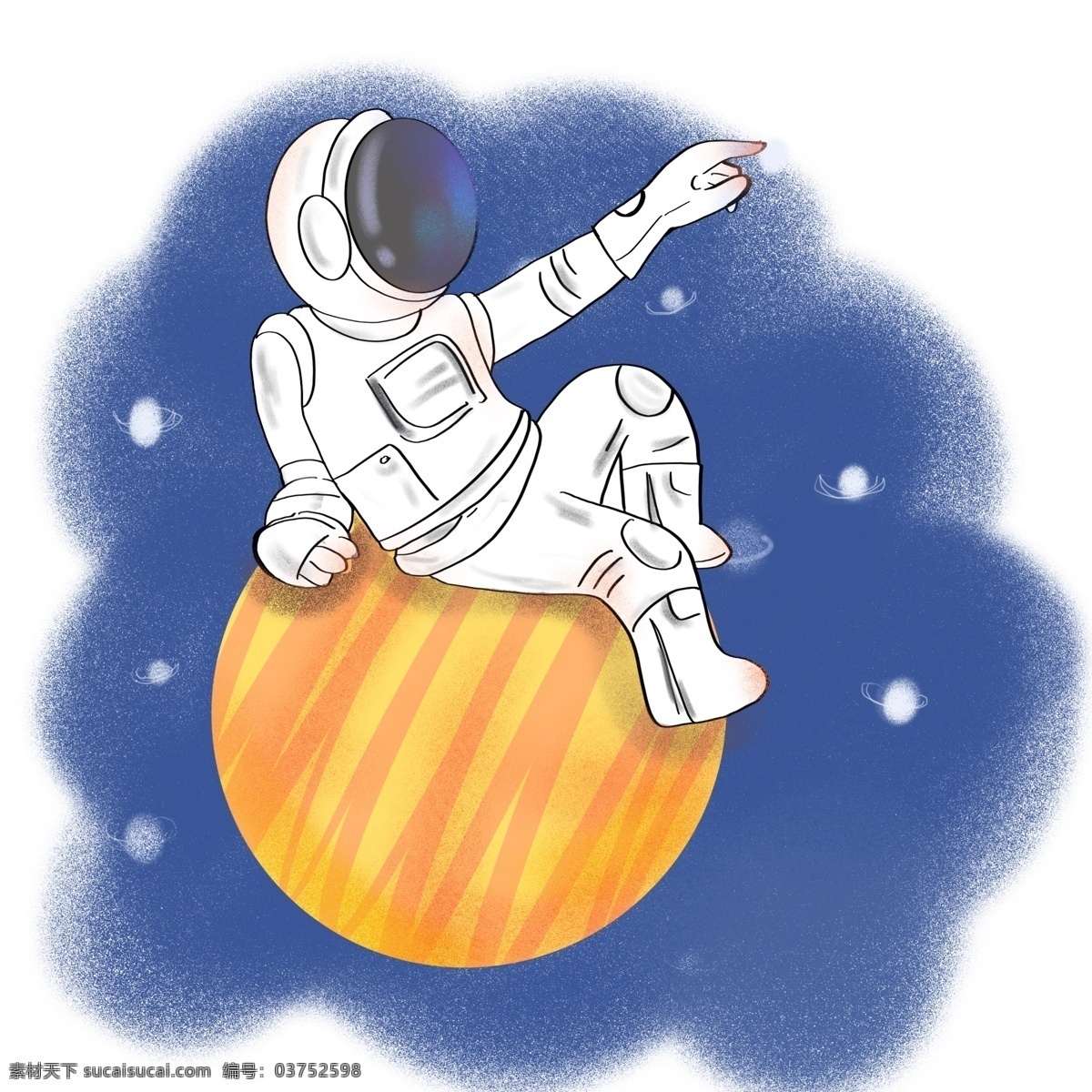 宇航员 太空 月亮 卡通 元素 太空宇航员 卡通宇航员 星球 白色宇航员 卡通插画 噪点插画
