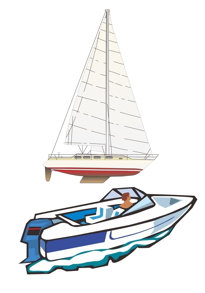 船类 海上交通 工具 交通 轮船 小船 插画船 卡通船 帆船 交通工具 现代科技